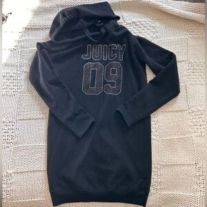Juicy Couture Sweater Mini Dress Cut out Glitter with Hood